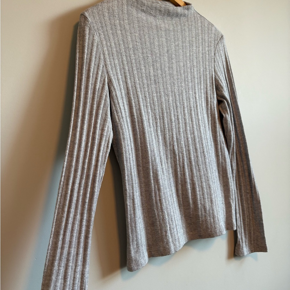Mango Ribbed Mock Neck Top | Size XL - Picture 3 of 6